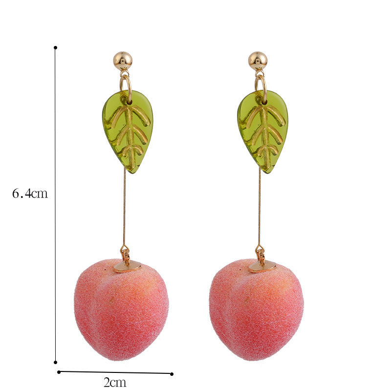 S925 Silver Needle Honey Peach Summer Girl Earrings