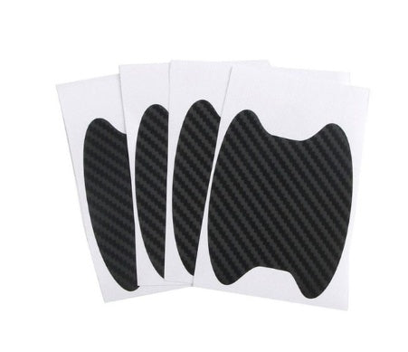 4 unids/set de puerta pegatinas de fibra de carbono resistente a los arañazos de coche con pegatinas
