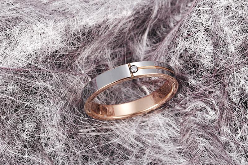 Anillo de carburo de tungsteno auténtico de 4mm hembra