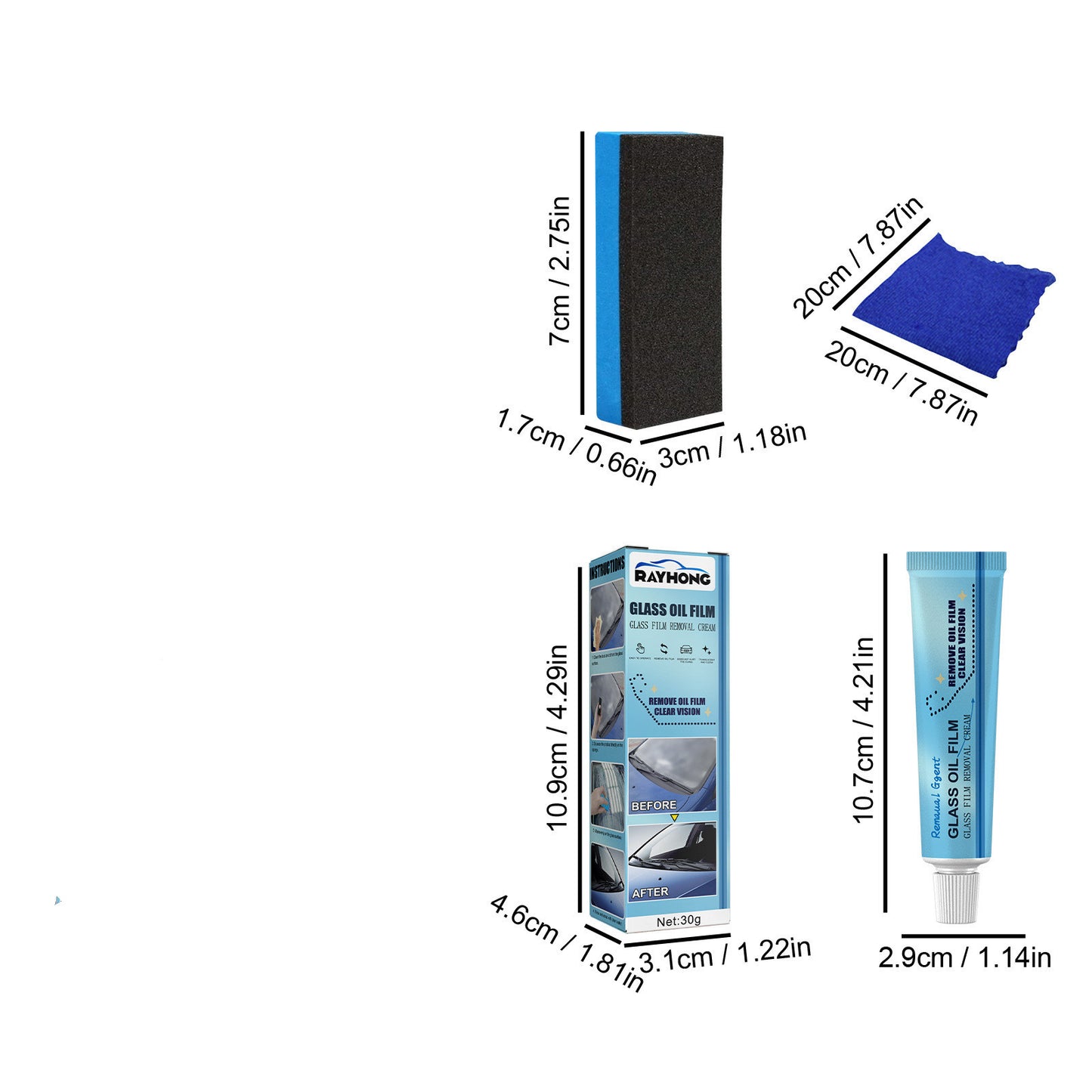 Car Windshield Glass Decontamination Rainproof Oil Film Remover