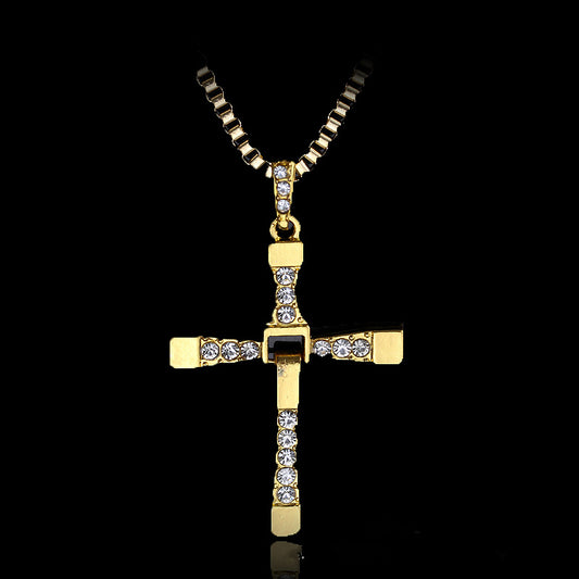 Rápido y el furioso Domingo toreto vino nueva película joyería clásica colgante de diamantes de imitación collares cruzados regalo de alta calidad