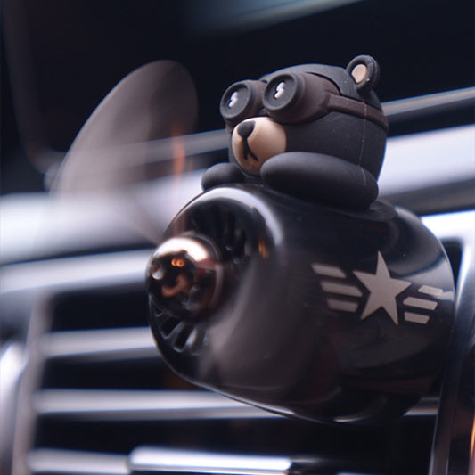 Ornamentos de aromaterapia para salida de aire de coche con osos aviadores