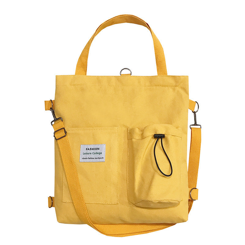 Bolso de lona cuadrado para mujer con un hombro inclinado