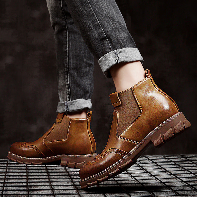 Zapatos de tacón alto botas de cuero de nieve botas cortas de herramientas Brock American Martin