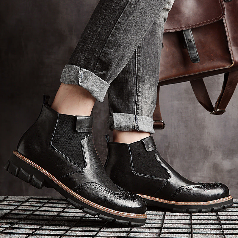 Zapatos de tacón alto botas de cuero de nieve botas cortas de herramientas Brock American Martin