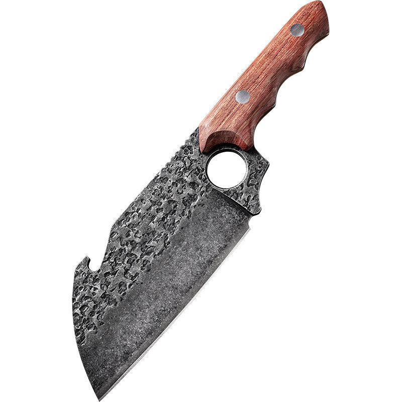 Forjado grande grueso anillo pequeño cuchillo de cocina cuchillo de corte cuchillo