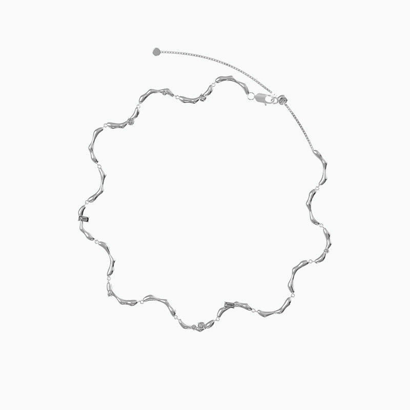 Collar ajustable de joyería con patrón de onda de diseño pequeño