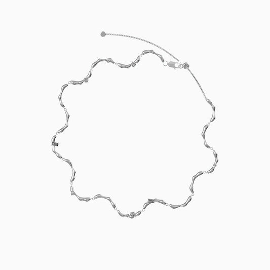Collar ajustable de joyería con patrón de onda de diseño pequeño