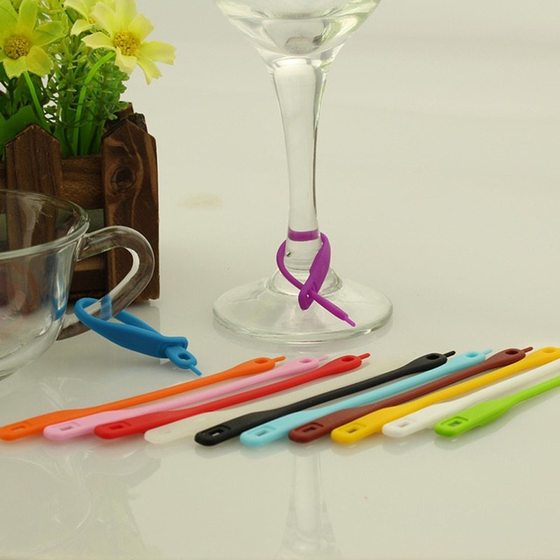 Silicone Wine Glass Marker Strap Type Wine Glass Marker
