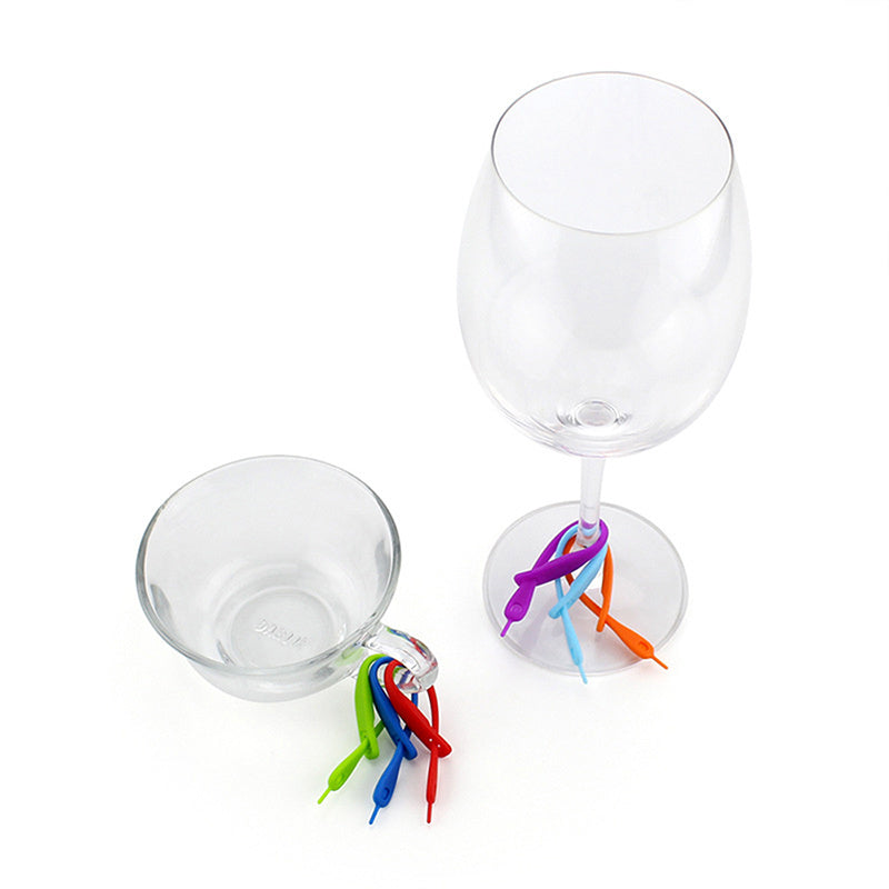 Silicone Wine Glass Marker Strap Type Wine Glass Marker