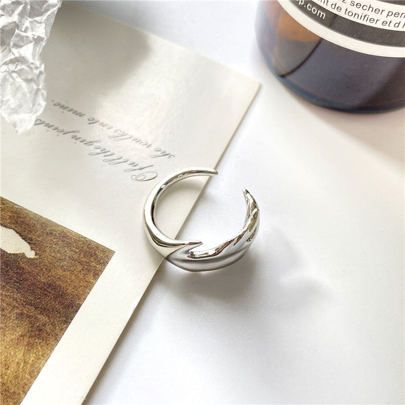Estilo japonés y coreano anillo Irregular pluma anillo abierto pulsera
