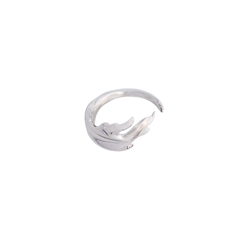 Estilo japonés y coreano anillo Irregular pluma anillo abierto pulsera