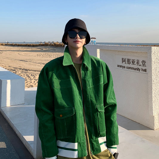 Esc Man StudioHomemade SelfContained Temperament Filter Casual Loose Corduroy Jacket Coat Top