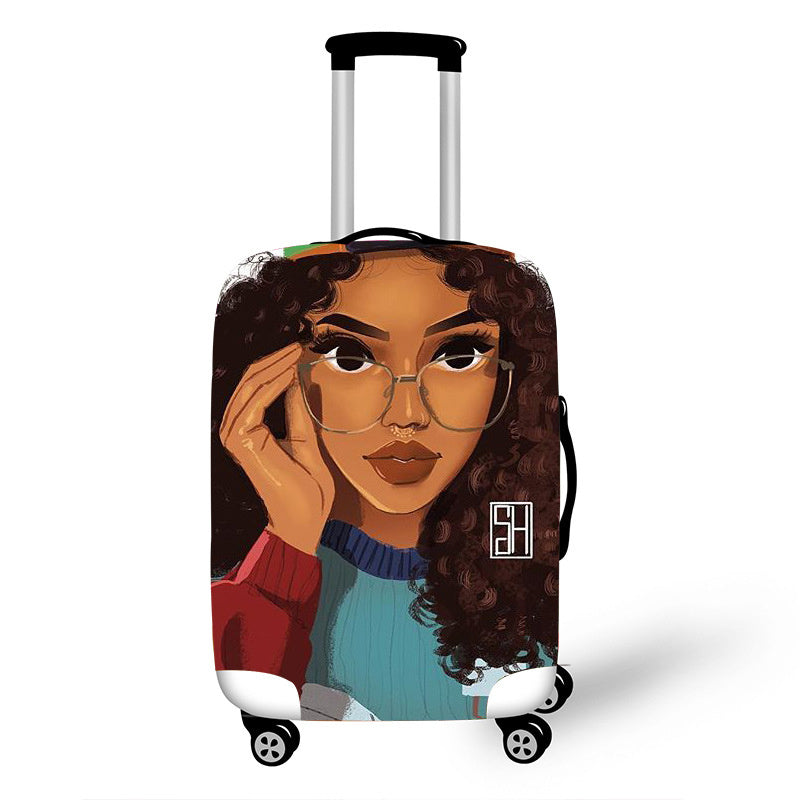 Nopersonality arte africano Niña Accesorios de viaje cubierta de equipaje maleta de protección de equipaje cubierta de polvo telas elásticas 18-30 pulgadas
