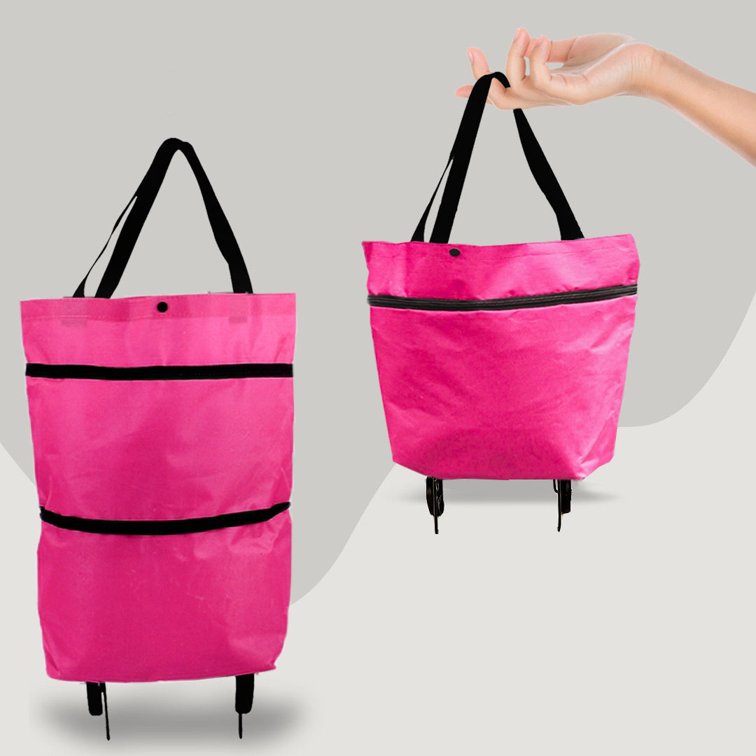 2 en 1 carrito de compras plegable con ruedas tela Oxford Premium multifunción bolsa organizador de alta capacidad