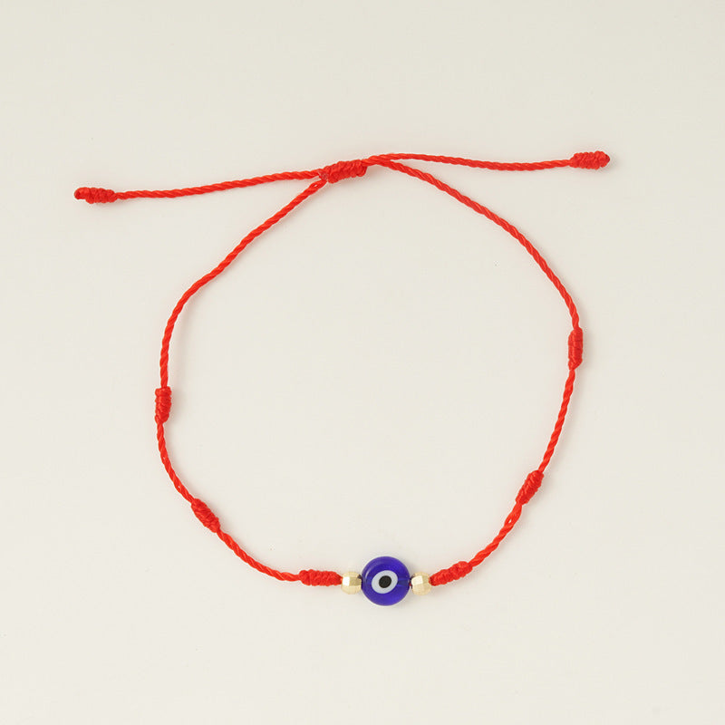 Nueva pulsera de ojo malvado de 7 nudos 6 paquetes de pulsera de papel de Ojo Azul pulsera ajustable trenzada