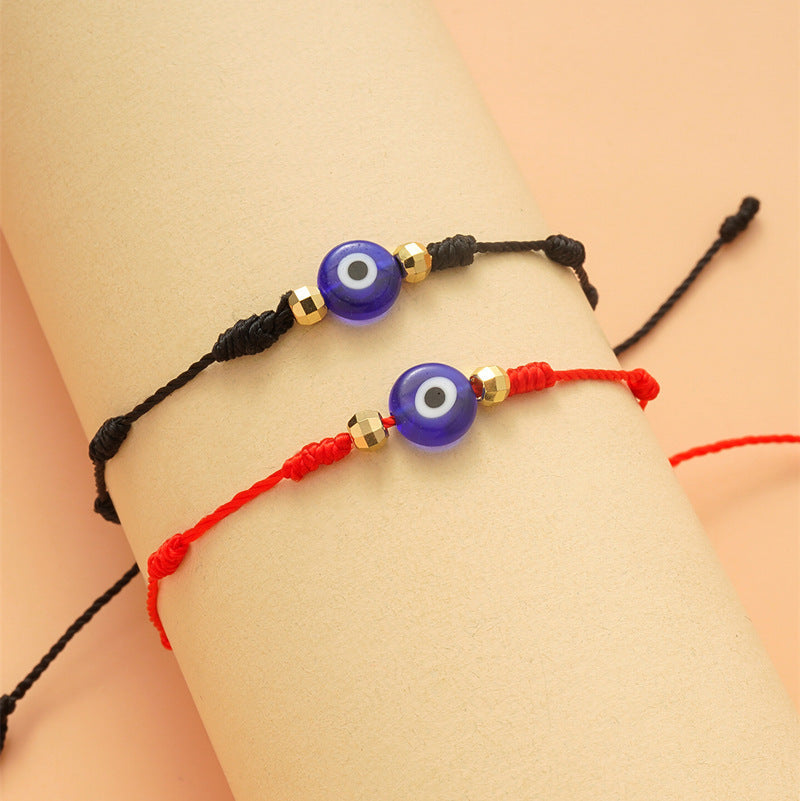 Nueva pulsera de ojo malvado de 7 nudos 6 paquetes de pulsera de papel de Ojo Azul pulsera ajustable trenzada