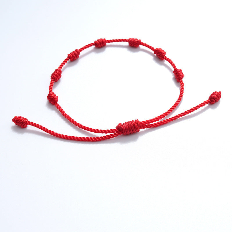 Nueva pulsera de ojo malvado de 7 nudos 6 paquetes de pulsera de papel de Ojo Azul pulsera ajustable trenzada