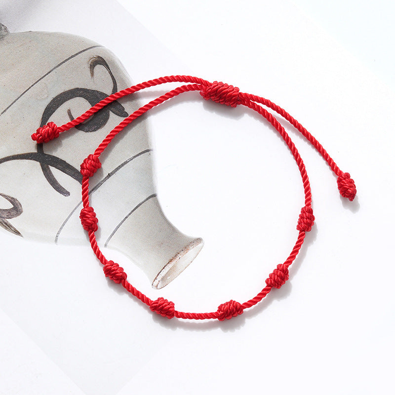 Nueva pulsera de ojo malvado de 7 nudos 6 paquetes de pulsera de papel de Ojo Azul pulsera ajustable trenzada