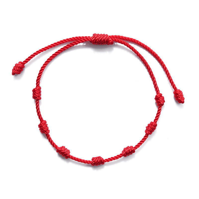 Nueva pulsera de ojo malvado de 7 nudos 6 paquetes de pulsera de papel de Ojo Azul pulsera ajustable trenzada