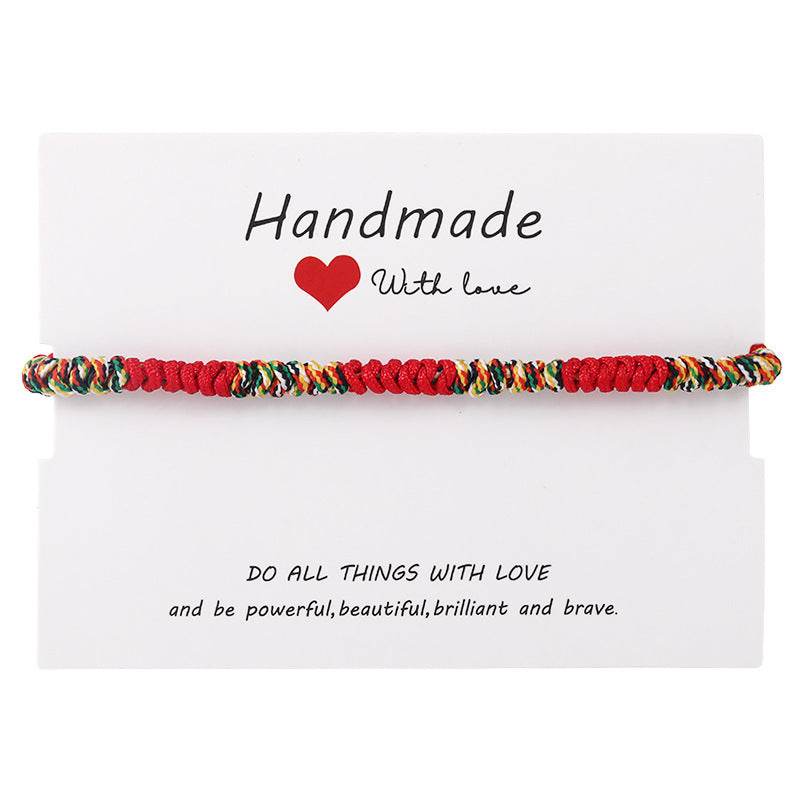 Nueva pulsera de ojo malvado de 7 nudos 6 paquetes de pulsera de papel de Ojo Azul pulsera ajustable trenzada