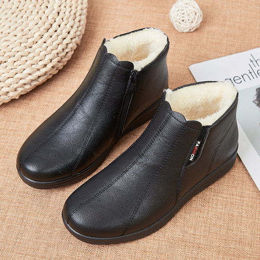 Old Man Cotton Core Soft Bottom And Velvet Warm Boots