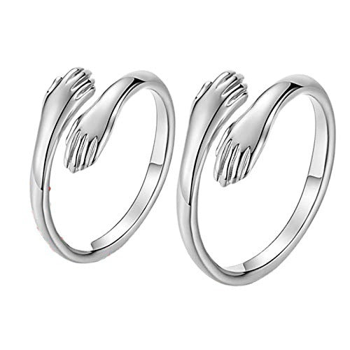 Aleación Simple manos abrazo anillo apertura ajustable joyería