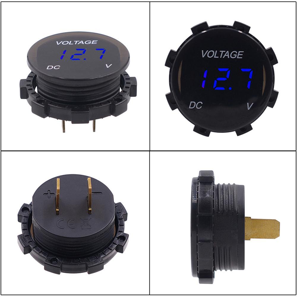 Automobile Digital Display Refitted Voltmeter Motorcycle Waterproof Led Lens Display Instrument
