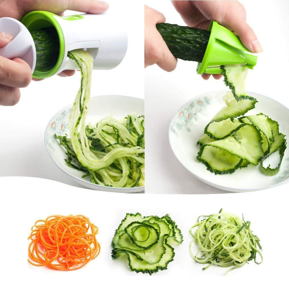 Máquina de tornillo portátil rebanadora de vegetales máquina de tornillo de mano pelador rebanador espiral de acero inoxidable patatas espagueti calabacín