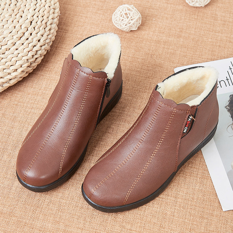 Old Man Cotton Core Soft Bottom And Velvet Warm Boots