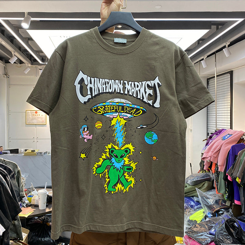 Star Man Cartoon Print Short Sleeve