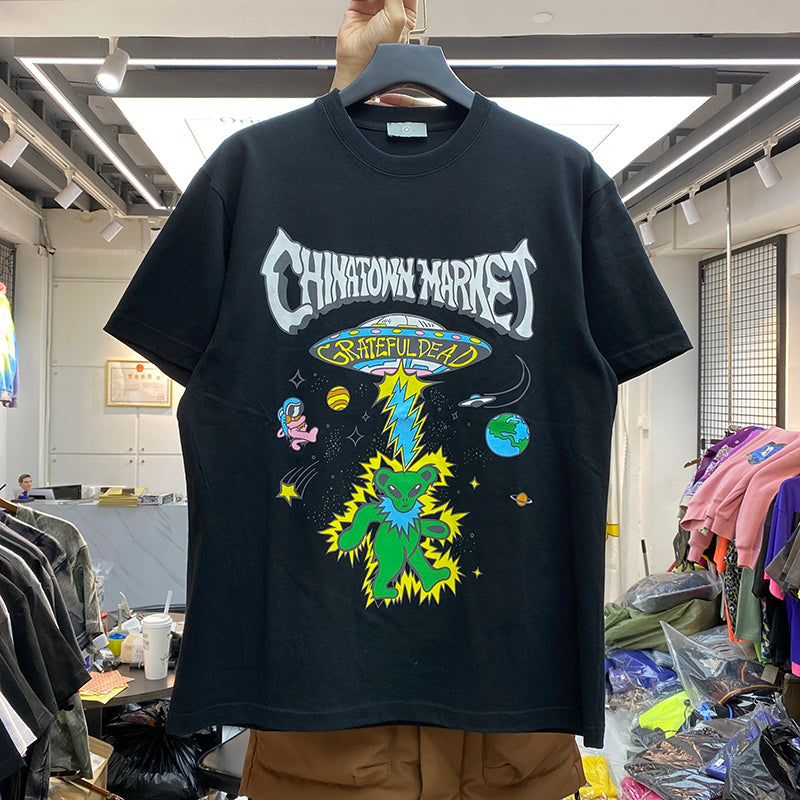 Star Man Cartoon Print Short Sleeve