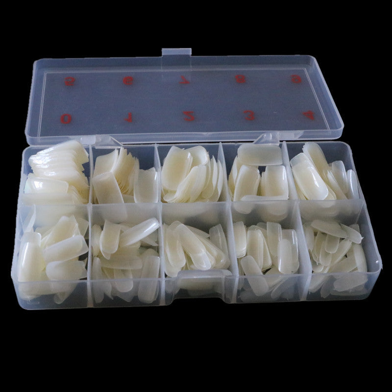 Arte de uñas 500 piezas caja armadura transparente completamente pegado medio pegado piezas falsas uñas transparente francés Natural