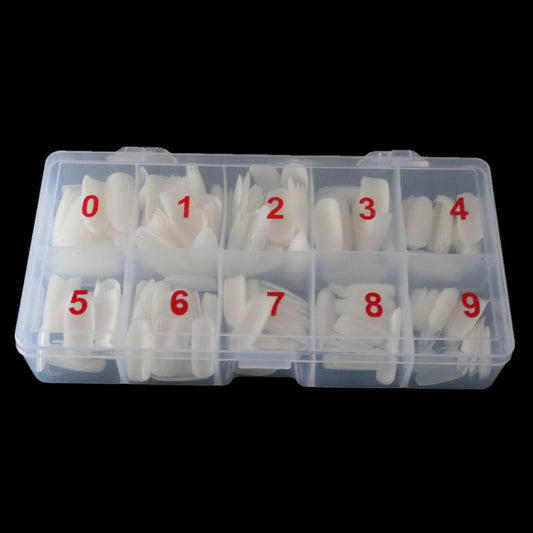 Arte de uñas 500 piezas caja armadura transparente completamente pegado medio pegado piezas falsas uñas transparente francés Natural