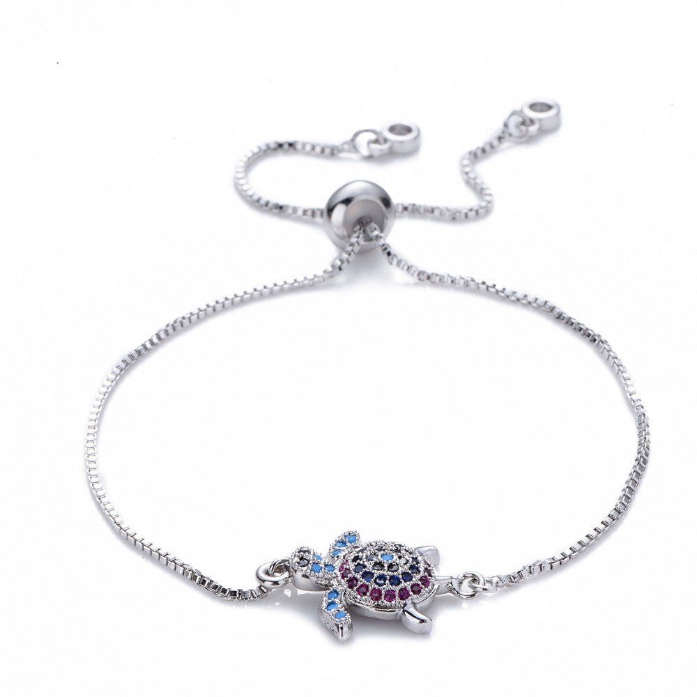 Tortuga Micro incrustaciones de color tortuga pulsera colgante