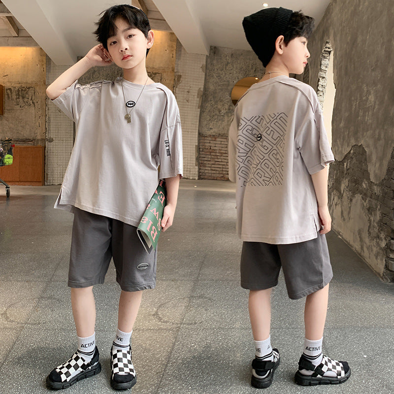 Traje de dos piezas para niños, guapos y a la moda, niños grandes