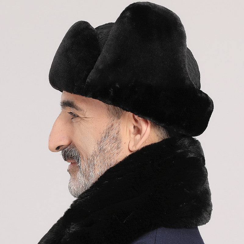 Old Man Hat Winter Warmth And Velvet Ear Protection