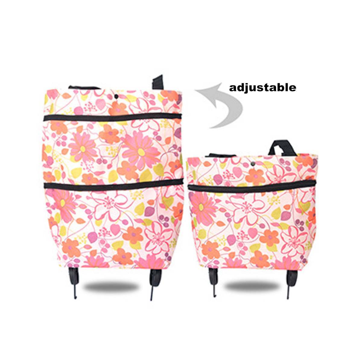 2 en 1 carrito de compras plegable con ruedas tela Oxford Premium multifunción bolsa organizador de alta capacidad