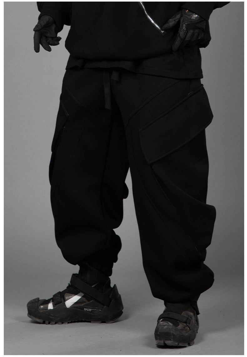 Solid Color Foot Stitching Sports Pants Man.