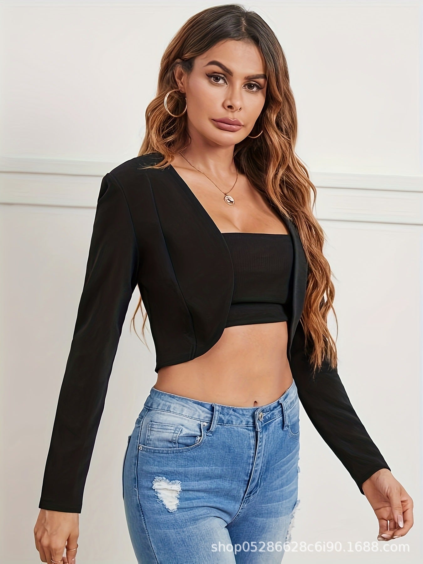 Short Coat Casual Slim Fit High Waist Suit Fashionable Top
