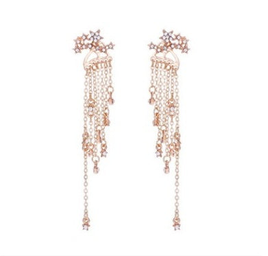 Pendientes de borla estrella brillante pendientes exquisitos colgantes en la espalda