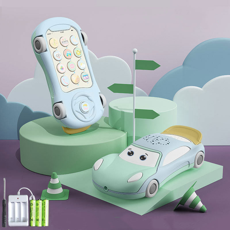 Teléfono de coche multifunción para niños con historia de proyección