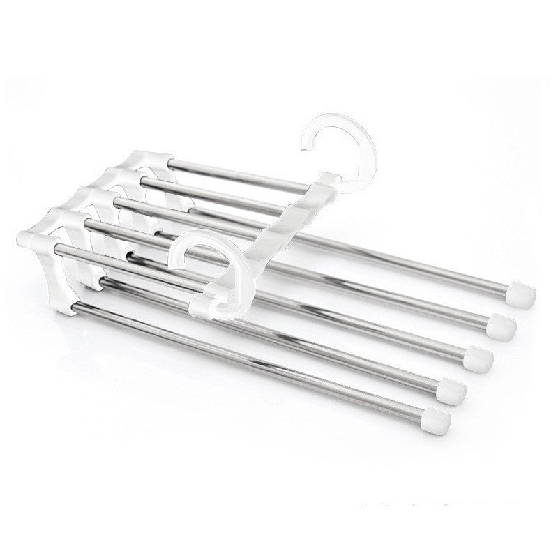 5 En 1 percha de armario multifuncional perchas de ropa pantalones de acero inoxidable mágico perchas de ropa para Perchero de ropa