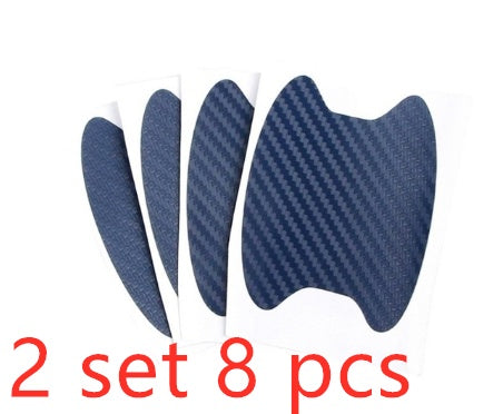 4 unids/set de puerta pegatinas de fibra de carbono resistente a los arañazos de coche con pegatinas