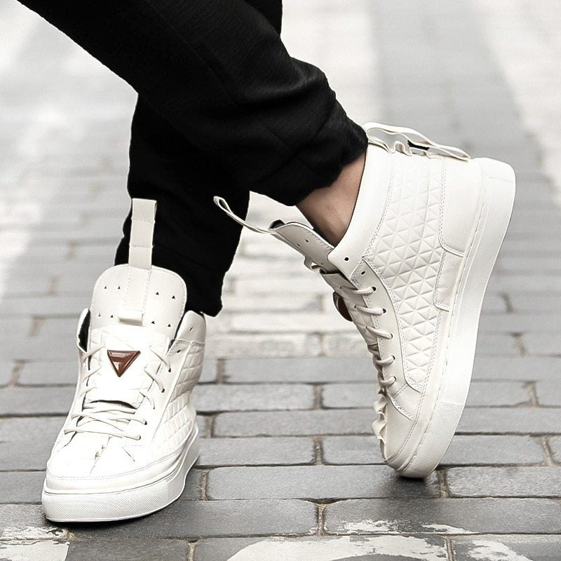 Nuevo primavera otoño hombres Rojo Negro Blanco Zapatos casuales hombres altos Zapatos De moda Zapatos De Hombre botas masculinas