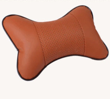 Automobile leather headrest neck protection pillow