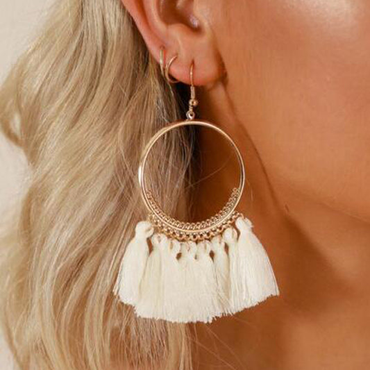 Pendientes largos redondos grandes