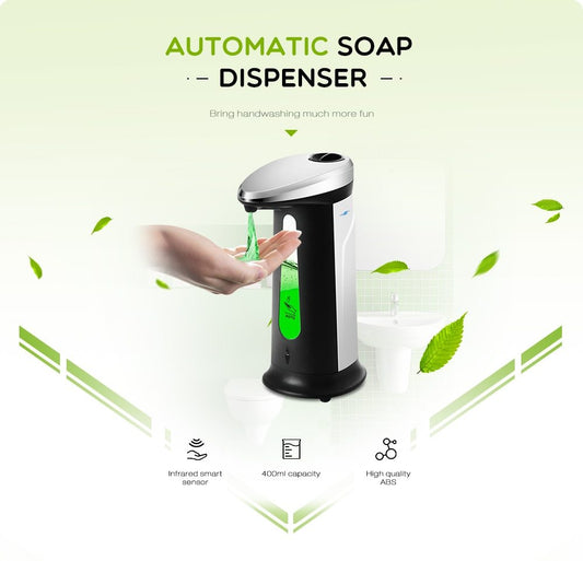 Dispensador automático de jabón líquido de 400Ml, Sensor inteligente, ABS, desinfectante electrochapado, Dispensador para cocina, baño
