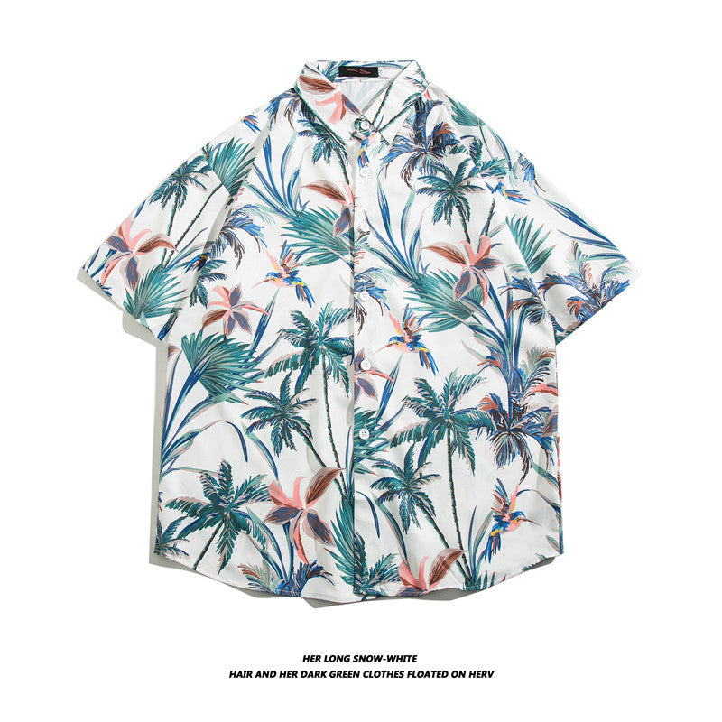 Fashionable Hawaiian Ice Silk Inch Shirt Man