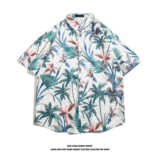 Fashionable Hawaiian Ice Silk Inch Shirt Man